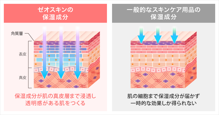 ゼオスキンと一般的なスキンケア用品の違い