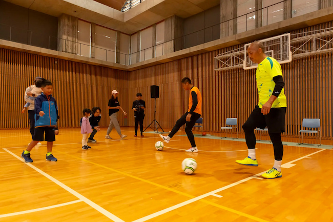 パス練習をする様子